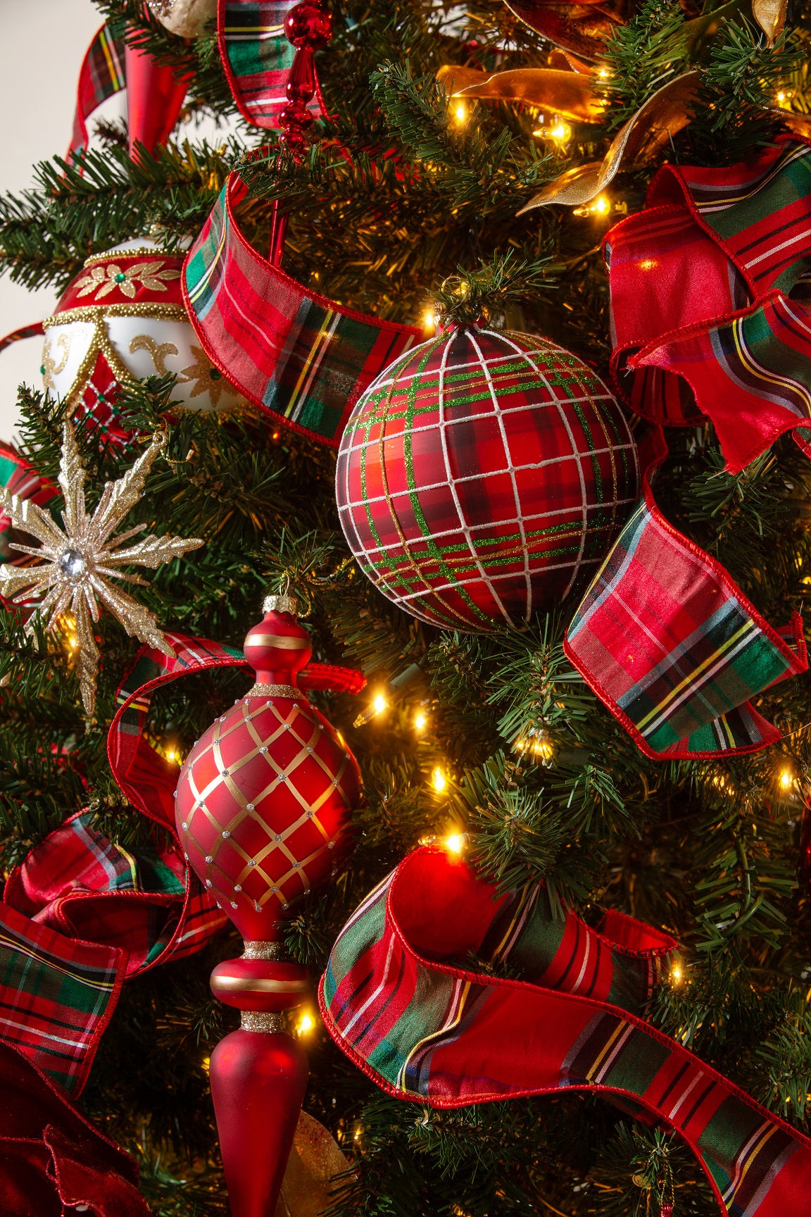 "Tartan and Tradition" Red Plaid Christmas Tree
