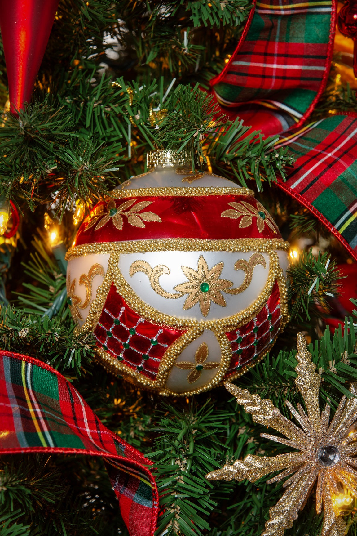 "Tartan and Tradition" Red Plaid Christmas Tree