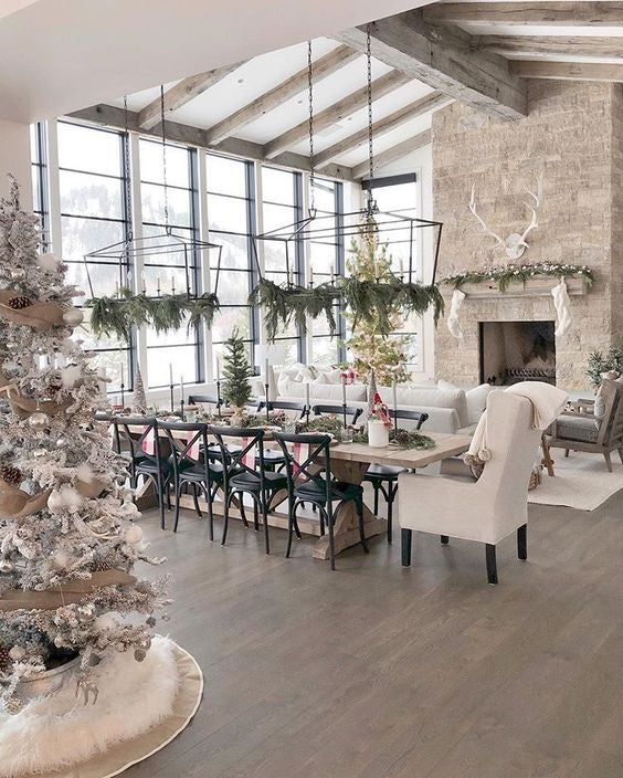 Telluride great room decorated for the holidays
